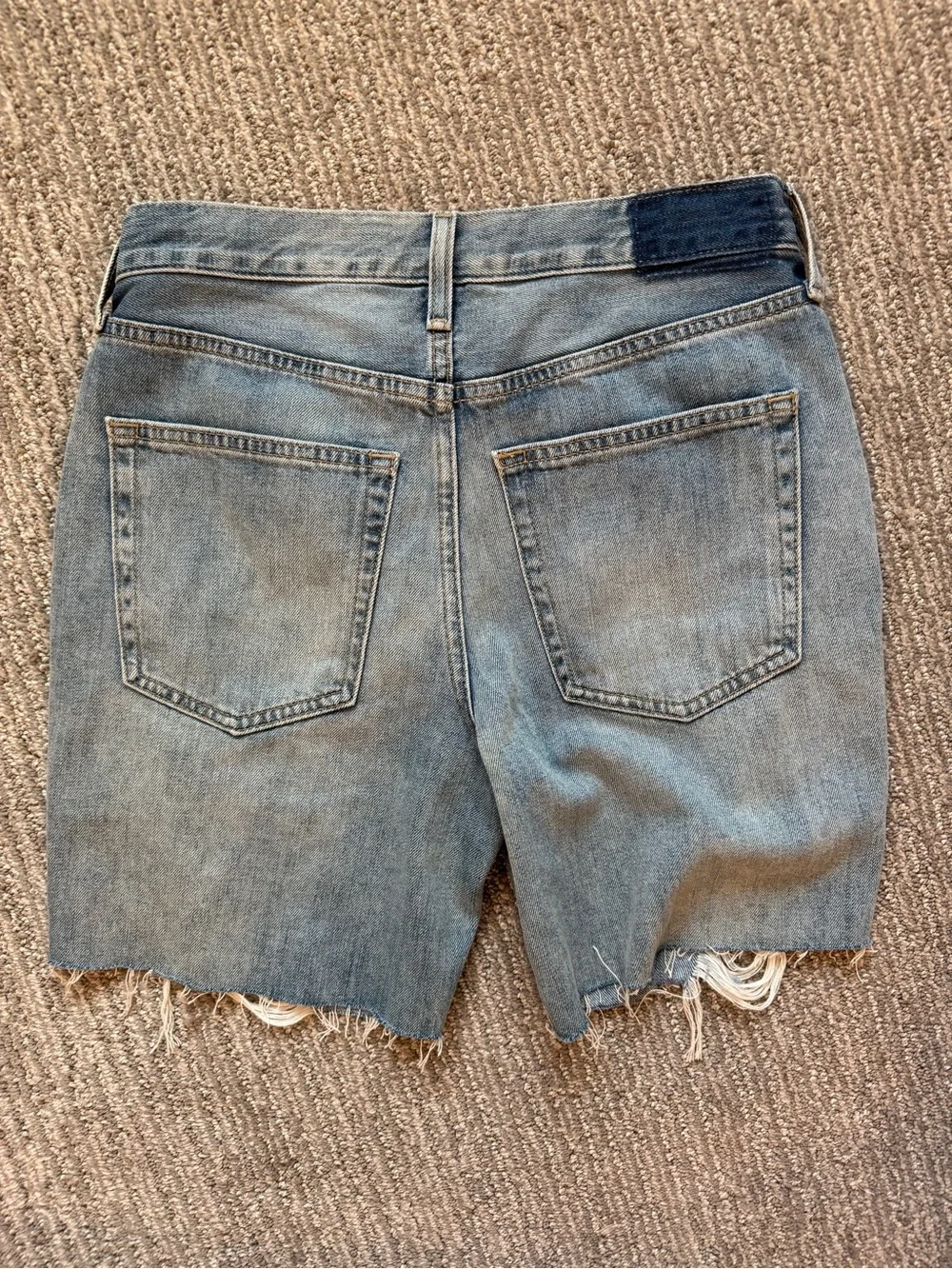 Ética Narin Relaxed Distressed Denim Bermuda Shorts Size 25